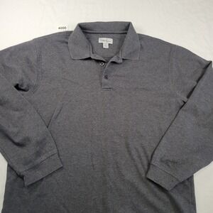 Walter Hagen Mens Charcoal Gray Long Sleeve Polo Shirt Size L Cotton Blend Golf